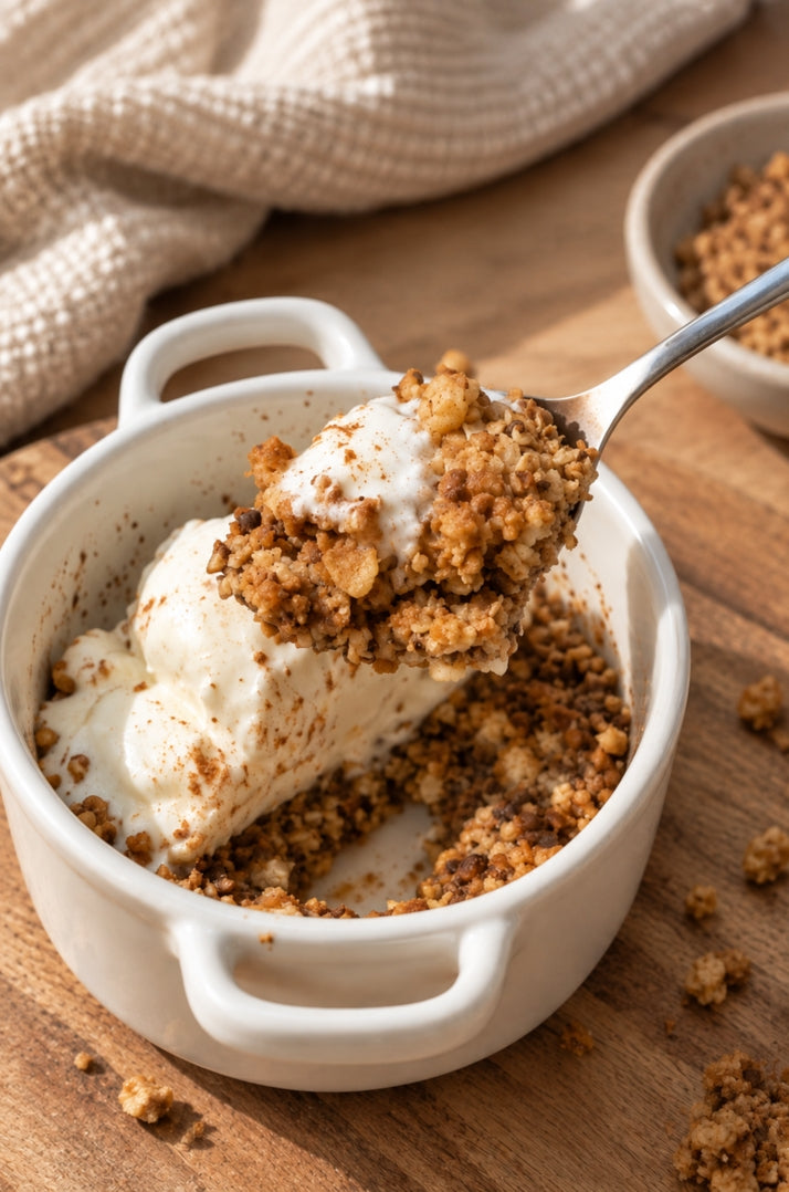 Salted Caramel Protein Apple Crumble