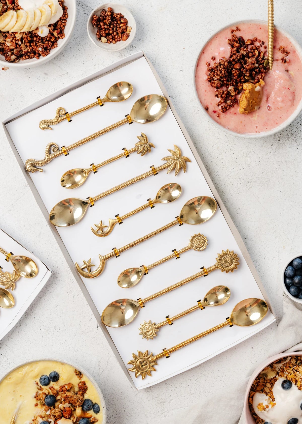Brass Spoon Box 10 Piece