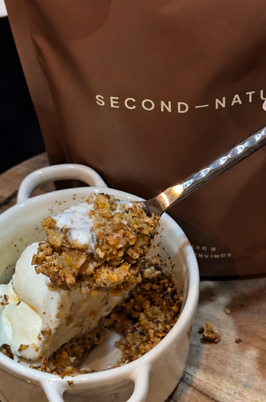 Salted Caramel Protein Apple Crumble