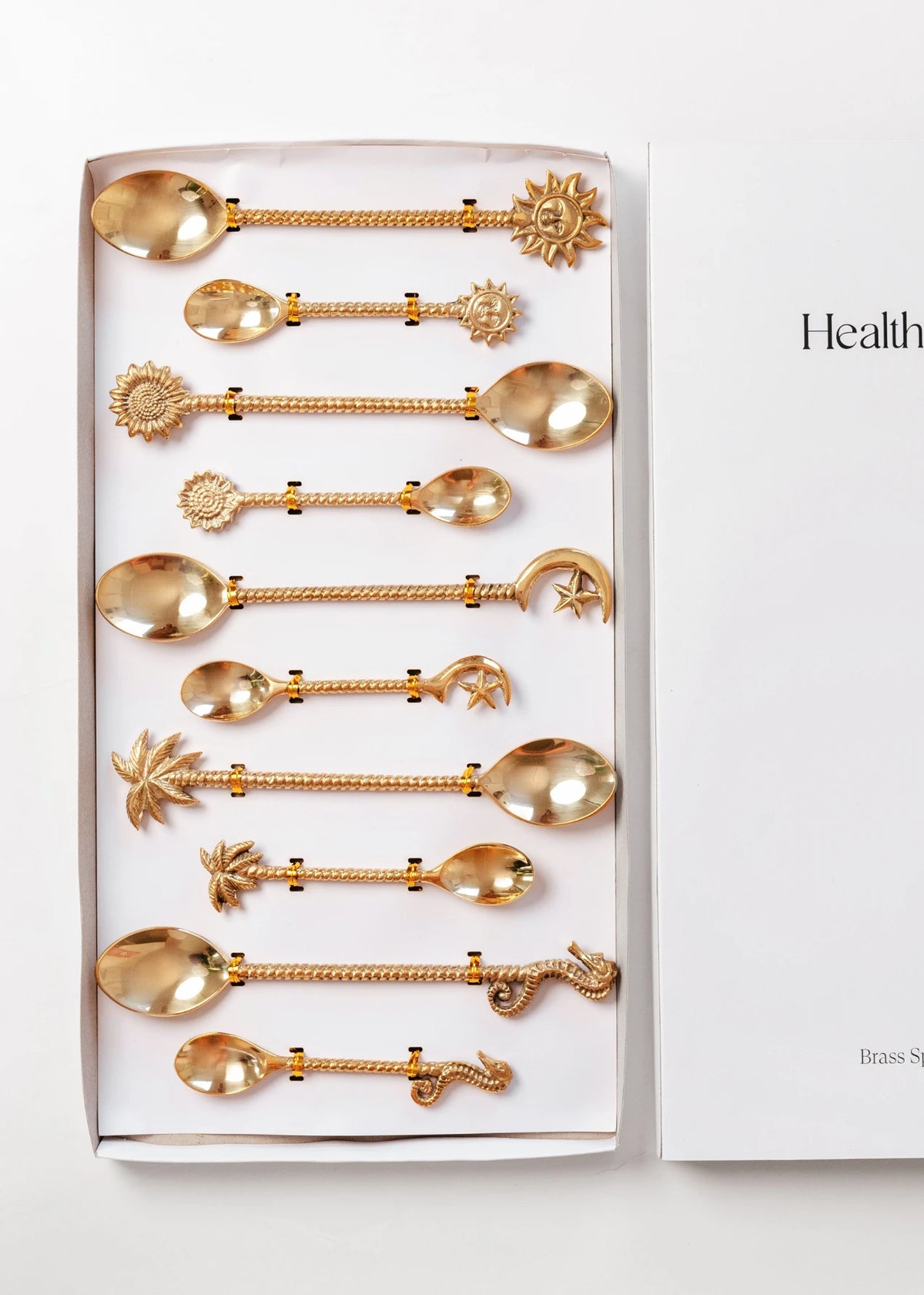 Brass Spoon Box 10 Piece